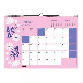 Calendario anual Miquelrius 2025 MR28267 Pared para escribir A3 420x296 Casas Flores