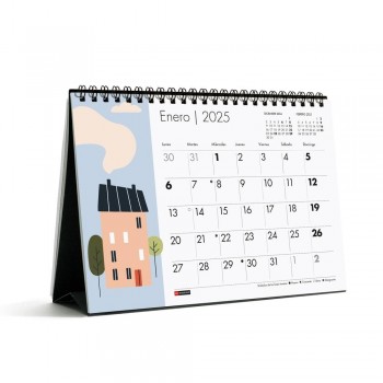 Calendario anual Miquelrius 2025 MR28266 Mesa Para escribir A5 210x149 Casas