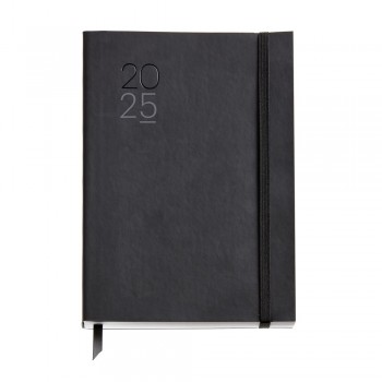 Agenda Miquelrius Anual 2025 155x213 Dia pagina Plus Flexible Luxor Negro MR22253