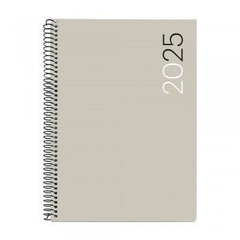 Agenda Miquelrius Anual 2025 155x213 Dia pagina Plus Espiral City Gris MR34609