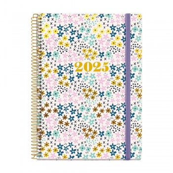 Agenda Miquelrius Anual 2025 155x213 Dia pagina Plus Espiral Natura Spring MR34185