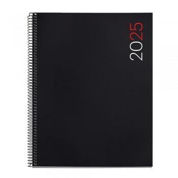 Agenda Miquelrius Anual 2025 210x270 Dia pagina Pro Espiral City Negro MR25057