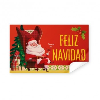 R.250 ETIQUETAS PAPA NOEL FELIZ NAVIDAD ARGUVAL 42517