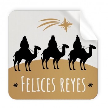 R.250 ETIQUETAS CUADRADAS NAVIDAD REYES MAGOS ARGUVAL 47533