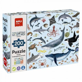 Juego Apli 19696 puzle animales amenazados oceano 200 piezas