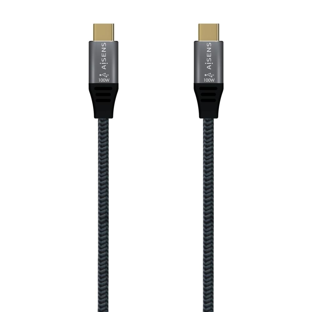 Cable USB-C AISENS A107-0672   USB 3.2 Gen2x2 20Gbps 100W 8K 30Hz (1,5 m, Gris)