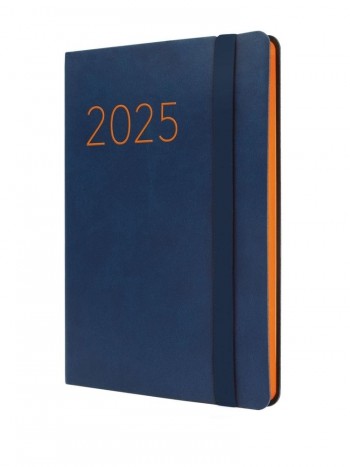 Agenda anual 2025 Finocam F4 Lisa semana vista horizontal azul 883321025