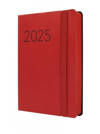 Agenda anual 2025 Finocam F4 Lisa dia pagina rojo 883383025