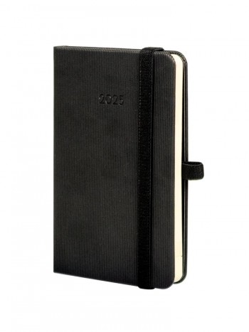 Agenda anual 2025 Finocam M2 Textura semana vista horizontal negro 881726025