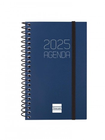 Agenda anual 2025 Finocam E3 Opaque semana vista horizontal azul 742711025