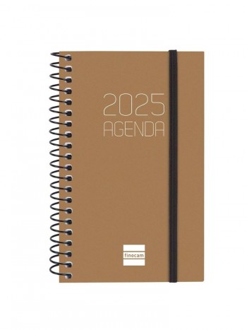 Agenda anual 2025 Finocam E3 Opaque semana vista horizontal marron 742714025