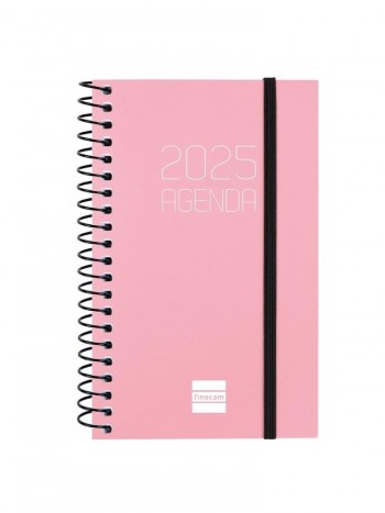 Agenda anual 2025 Finocam E3 Opaque semana vista horizontal rosa 742714525