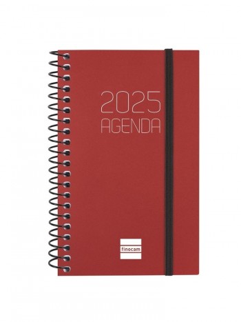 Agenda anual 2025 Finocam E3 Opaque semana vista horizontal burdeos 742717425