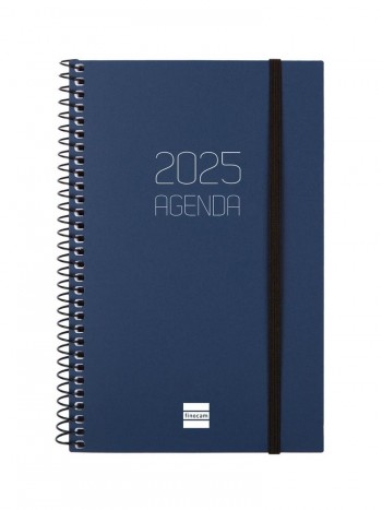 Agenda anual 2025 Finocam E5 Opaque semana vista horizontal azul 742751025