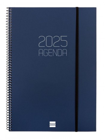 Agenda anual 2025 Finocam E40 Opaque semana vista horizontal azul 742781025