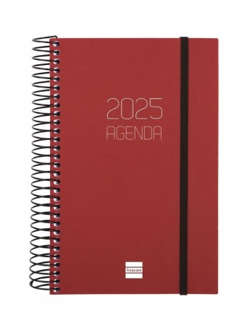 Agenda anual 2025 Finocam E5 Opaque dia pagina burdeos 742907425