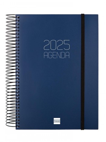 Agenda anual 2025 Finocam E10 Opaque dia pagina azul 742911025