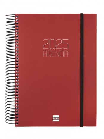 Agenda anual 2025 Finocam E10 Opaque dia pagina burdeos 742917425