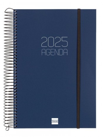 Agenda anual 2025 Finocam E11 Opaque dia pagina azul 742871025