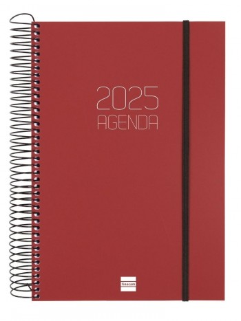 Agenda anual 2025 Finocam E11 Opaque dia pagina burdeos 742877425