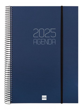 Agenda anual 2025 Finocam E40 Opaque dia pagina azul 742921025