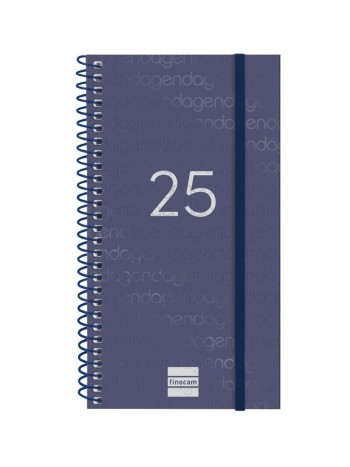 Agenda anual 2025 Finocam E9 Year semana vista horizontal azul 741431025