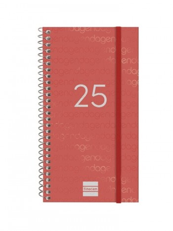 Agenda anual 2025 Finocam E9 Year semana vista horizontal rojo 741433025