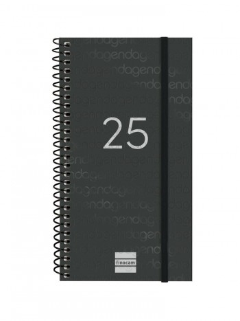 Agenda anual 2025 Finocam E9 Year semana vista horizontal negro 741436025