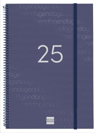 Agenda anual 2025 Finocam E40 Year semana vista horizontal azul 741461025