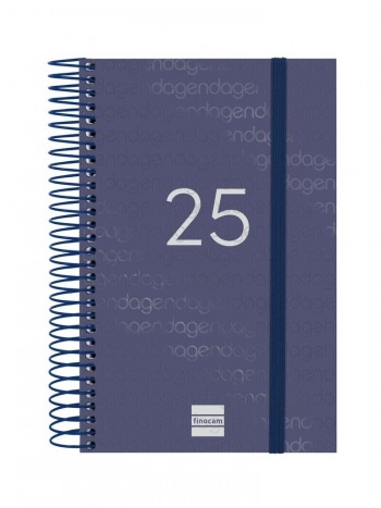 Agenda anual 2025 Finocam E5 Year dia pagina azul 741091025