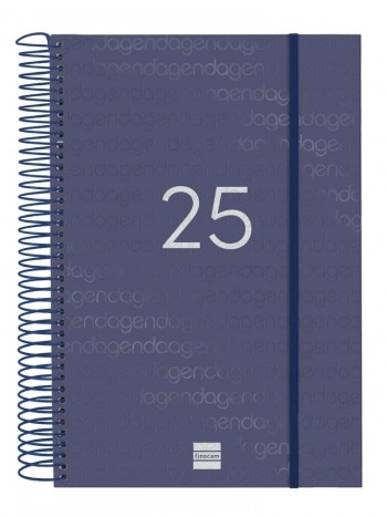 Agenda anual 2025 Finocam E11 Year dia pagina azul 742071025