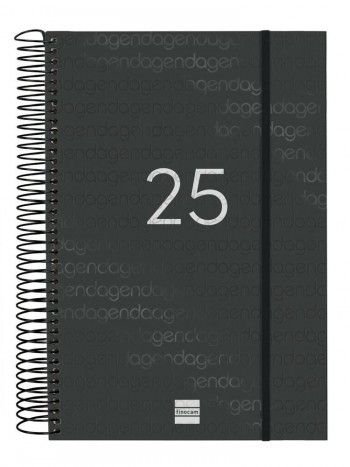 Agenda anual 2025 Finocam E11 Year dia pagina negro 742076025