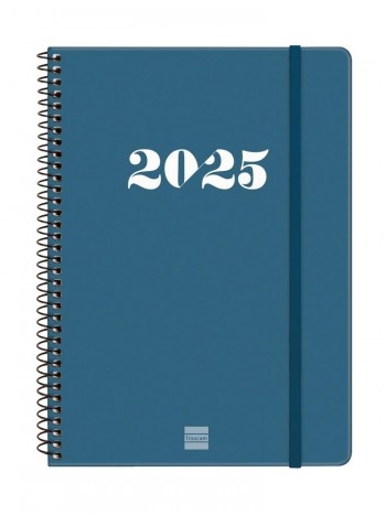 Agenda anual 2025 Finocam E10 My semana vista horizontal azul 743501025