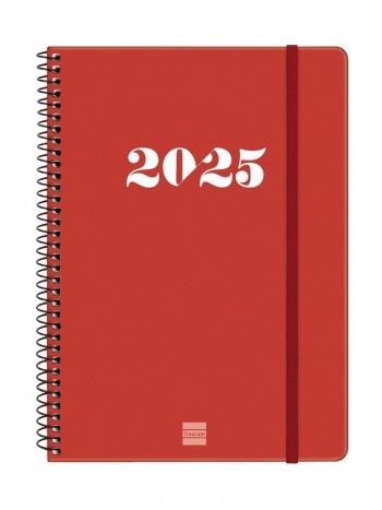 Agenda anual 2025 Finocam E10 My semana vista horizontal rojo 743503025