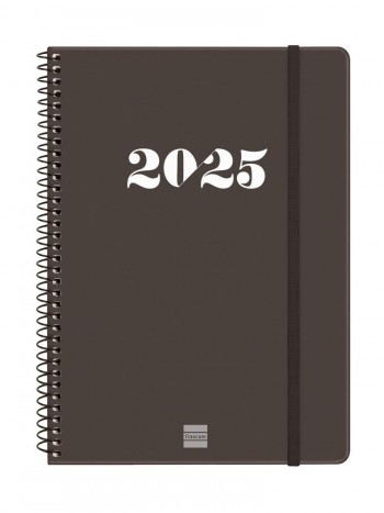 Agenda anual 2025 Finocam E10 My semana vista horizontal negro 743506025