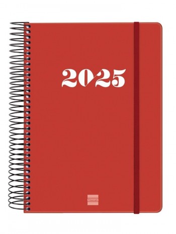 Agenda anual 2025 Finocam E10 My dia pagina rojo 743523025