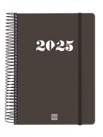 Agenda anual 2025 Finocam E10 My dia pagina negro 743526025