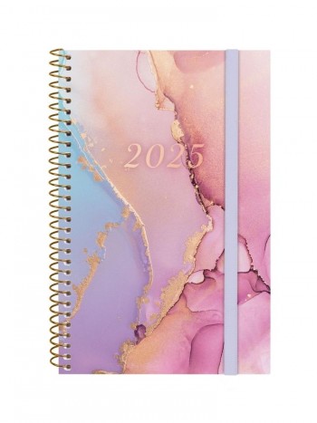 Agenda anual 2025 Finocam E5 Design semana vista horizontal goldy 742212625