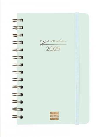 Agenda anual 2025 Finocam E5 Alma semana vista horizontal menta 762000325