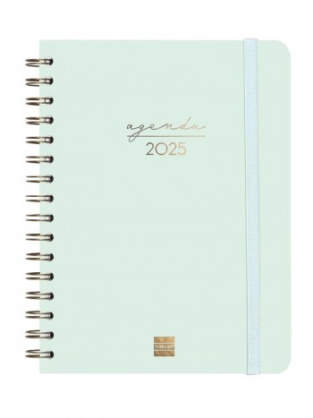 Agenda anual 2025 Finocam E10 Alma semana vista horizontal menta 762020325