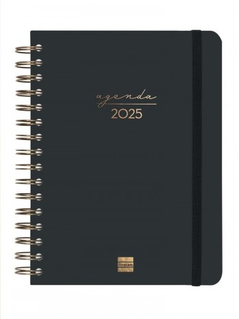 Agenda anual 2025 Finocam E10 Alma dia pagina negro 762040125