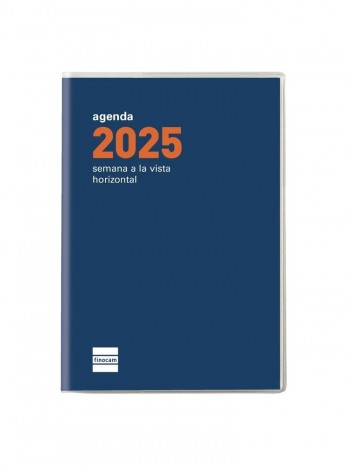 Agenda anual 2025 Finocam PL3 Coctel semana vista horizontal azul 331016425