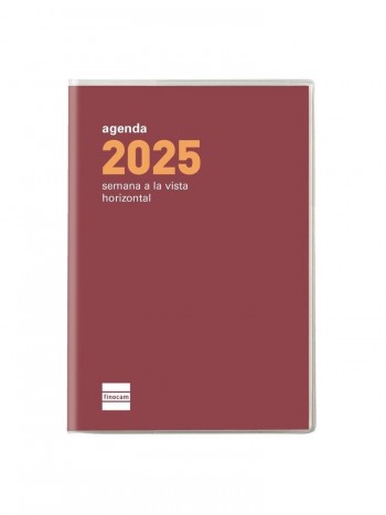 Agenda anual 2025 Finocam PL3 Coctel semana vista horizontal burdeos 331016525