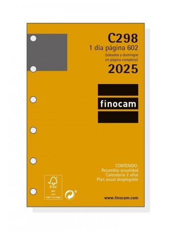 Recambio Finocam 2025 C298 602 dia pagina 201310025