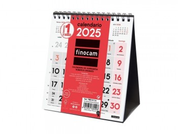 Calendario año 2025 Finocam 780120025 mesa Numeros grandes XS