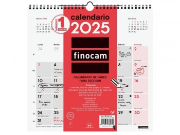 Calendario año 2025 Finocam 781520025 pared escribir 30x30