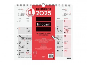 Calendario año 2025 Finocam 780070025 pared escribir L