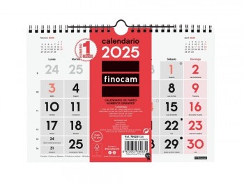 Calendario año 2025 Finocam 780200025 pared Numeros grandes S