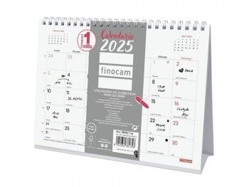 Calendario año 2025 Finocam 787027325 mesa Escribir S Chic Blanco