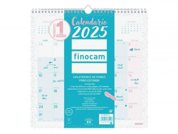 Calendario año 2025 Finocam 787005825 mesa Pared 30x30 Chic Turquesa